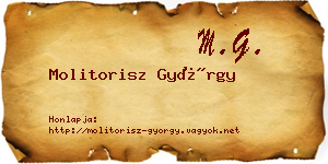 Molitorisz György névjegykártya
